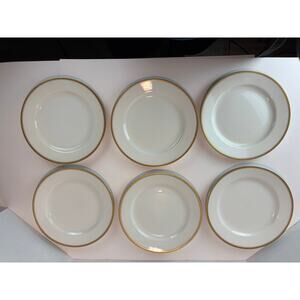 Set of 6 WH Grindley & Co "Marengo" Luncheon Plates – Ivory with Gold Trim
